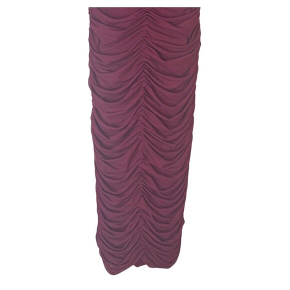 NWT Dress The Population Small Ruched Burgundy Strapless Midi Dress - Picture 4 of 14